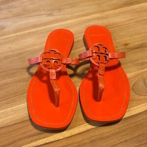 Tory Burch Bright Orange Mini Miller Sandals